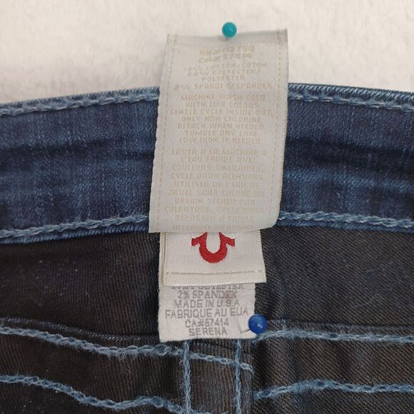 True Religion Serena Women's Skinny Flap Pockets Stretch Jeans Size 25 USA Made - Picture 9 of 16